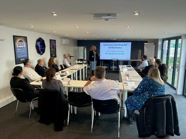 Business coach Sam Mancey leading a workshop.